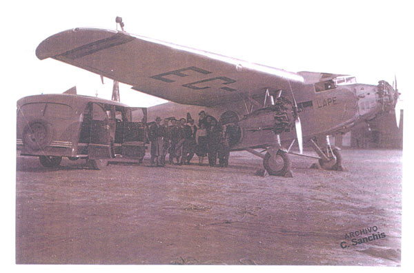 Avión LAPE en Valencia 1935